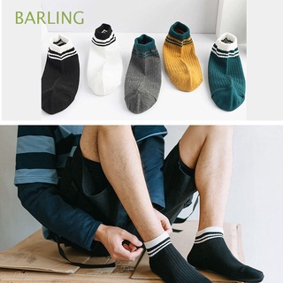 BARLING New Sports Stockings Men's Striped Boat Socks Preppy Style Cotton Boy Breathable Absorb Sweat Clothing Accesories