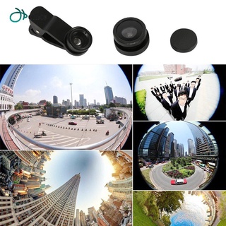 Kit multifuncional de lentes de teléfono 3 en 1 lente de pescado+lente Macro + lente de gran angular (6)