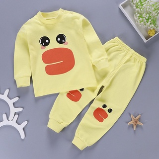 pijama de los niños conjunto de algodón suave de dibujos animados patrón de pijamas de los niños