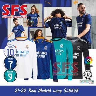 [SFS] Camiseta De Fútbol Del Real Madrid 21-22 De Alta Calidad/De Manga Larga Para Hombre/S-2XL