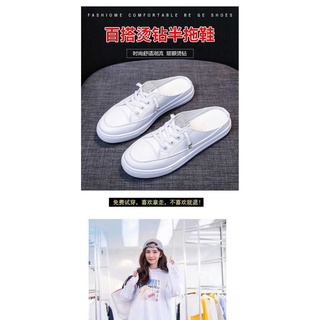 Dadong Yanjian media zapatillas mujer primavera Baotou perezoso estudiante pequeño blanco zapatos de ocio zapatos de la junta de (8)
