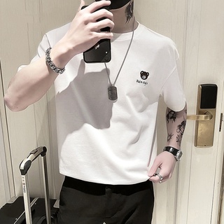 Camiseta de manga corta masculina delgada media manga (1)