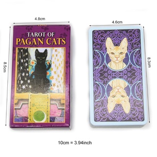 lit 78 cartas baraja tarot de gatos paganos completo inglés fiesta de la familia juego de mesa oracle tarjetas astrología adivinación destino tarjeta (2)