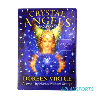 APLAYSPORTS Crystal Angel Oracle Cards Family Party Juego De Mesa Adivinación Destino Completo Inglés 44 Cartas Baraja Tarot