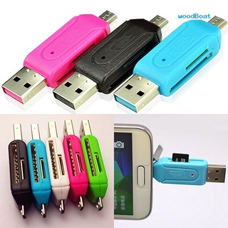 2 in 1 USB OTG Card Reader Universal Micro USB TF SD Card Reader for PC Phone