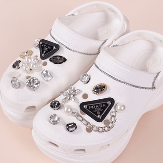 Prada Pearl Jibbitz cadena gemas Crocs Jibbitz Charm Set para mujer decorar zueco agujero zapatos perlas accesorios de flores (2)