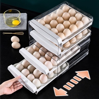 [HOMYL1] Caja de soporte de huevos para refrigerador de doble capa contenedor de huevos para nevera