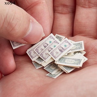 xo94 escala 1/12 un paquete miniatura jugar dinero us $100 / $1banknotes. (2)