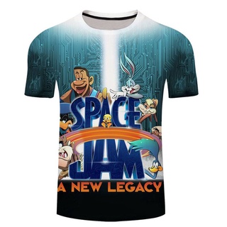 Space Jam: A New Legacy T-shirt Short Sleeve Tops Round neck Fashion Tee Shirt Tune Squad Jersey Halloween plus size