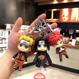 PEONYFLOWER Rare Gift Naruto Key chain Pendant Accessories Cartoon Keyring Anime Keychain Sasuke Pendants 3D Rubber Pendant Funny Cosplay Car Key Holder