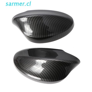 sar3 2pcs espejo retrovisor cubre espejo lateral tapa de fibra de carbono patrón abs shell para bmw e90/e91/330i/335i/2005-2008