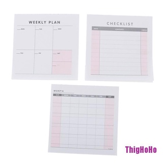 [tThigH] planificador de trabajo semanal mensual libro diario Memo Pad para niños suministros escolares HHHO