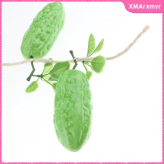 Realistic Artificial Vegetables, Plastic Eggplant, Sweet Potato, and Bitter Gourd , 5 Pieces/Branch (1)