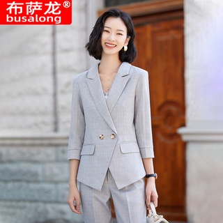 2021 spring and summer casual mid-sleeve suit coat women's work clothes business formal wear temperament slim fit busine
