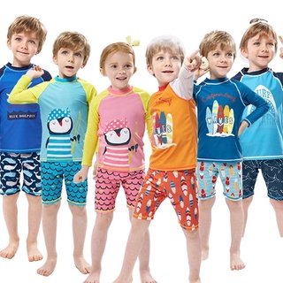 2-10Y Big Boys Kid trajes de baño de moda natación baño surf traje de baño conjunto Tops+pantalones NoCap 2Pcs niños niños trajes de baño (8)