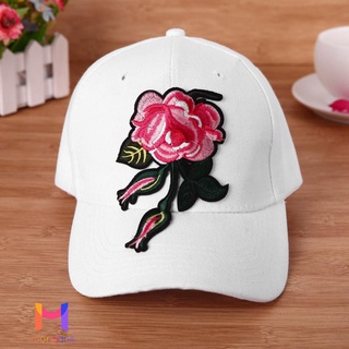 Zm/mujer moda gorra de béisbol flor bordado Snapback sombrero sol gorra (blanco) -