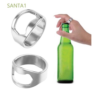 SANTA1 abridor de vino portátil de acero inoxidable Gadgets de cocina abridor de botellas de cerveza accesorios para el hogar removedor de dedo en forma de anillo de 22 mm tapa de apertura Mini anillo de herramientas de barra/Multicolor (1)