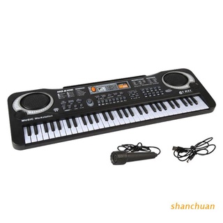 shan 61 teclas de órgano electrónico digital piano teclado con micrófono niños niños música juguete
