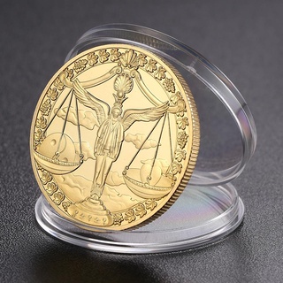 ♕HOME_Practical 5Pcs 12Constellation Gold Plated Commemorative Coin Collectible Gift Worth Buying♥