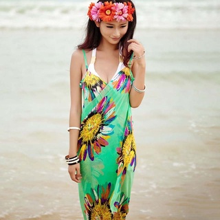 mujeres verano vestido de playa sexy v-cuello bikini cubierta vestido sunflair bikini encubrimiento