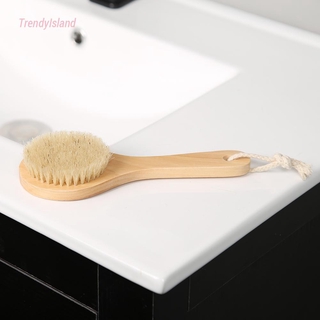 Mini cepillo de baño ovalado de madera de cerda Natural suave para masaje de ducha TRE (7)