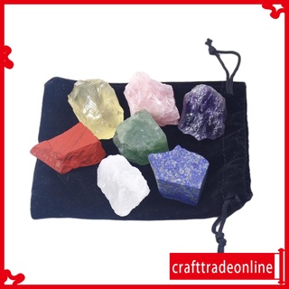 [Craft] 7 piezas de piedras de cristal naturales de cuarzo Natural escritorio de piedra hogar oficina decoración amuleto colección para hombres mujeres (1)
