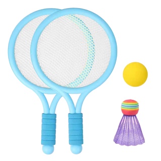 Kids Badminton and Tennis Play Set with Easy to Grip Colorful Rackets, Beach Garden Outdoor Sports Play Game Toys Gifts