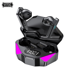 Vitog X15 TWS 5.0 auriculares inalámbricos bluetooth con micrófono táctil auriculares para juegos impermeables y reducción de ruido