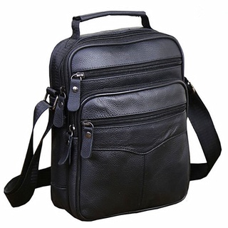 Bolso de cuero genuino de los hombres de negocios bolso de hombro mochila sling bag maletín beg bolsas