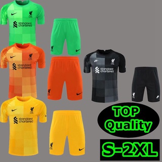 2021 2022 Liverpool Portero kits Jersey De Fútbol + Pantalones Cortos Adulto : S-2XL Personalizar El Nombre Número