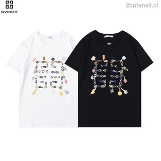 givenchy parejas camisas de algodón impresión letra manga corta casual suelta camiseta unisex