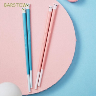 BARSTOW Traveling Tableware Cute Panda Kitchen Utensils Chopsticks Kids Children Lightweight Fiberglass Reusable Silicone Camping Flatware/Multicolor