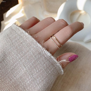✟❇❡Corea del Sur doble fila diamante personalidad de la moda anillo abierto diseño de nicho simple anillo de dedo índice neto anillo rojo anillo femenino (3)