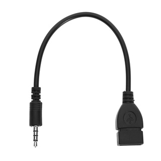 cable adaptador de audio estéreo de 3.5 mm macho a usb 2.0 hembra para coche aux