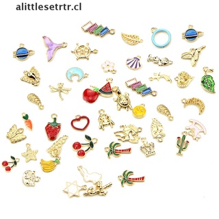 CHARMS alittlesetrtr: 50 unids/set de perlas de esmalte mezclados colgantes para manualidades, manualidades, manualidades, hallazgos de joyería [cl] (2)