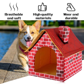 #mst - casa de mascotas portátil con chimenea, cálida y acogedora, para perro, gato, tienda de campaña