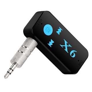 {FCC} Receptor inalámbrico Bluetooth X6 mm Jack AUX Audio estéreo música micrófono adaptador de coche