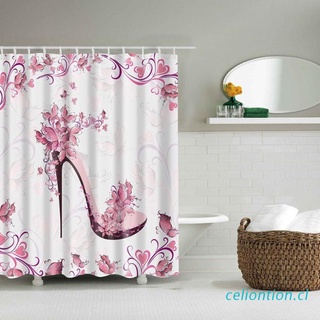 celio flower - cortina de ducha con ganchos (180 x 180 cm)