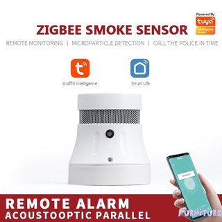 Tuya Zigbee Detector De humo Inteligente Sensor De alarma De seguridad Sistema Inteligente App De humo alarma De incendios protección Fu