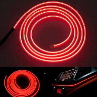 Luz roja Auto Interior tira fría lámpara accesorios 12V 200cm estroboscópica piezas (3)