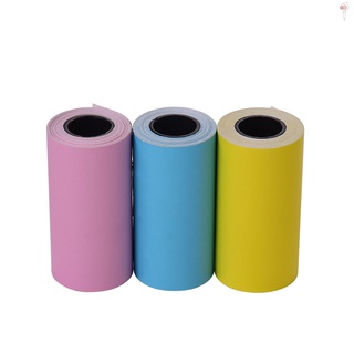 rollo de papel adhesivo de papel adhesivo de colores impresos con autoadhesivo de 57x30 mm (2.17x1.18in) para perisys a6 impresora térmica para paperang p1/p2 mini impresora foto/3 rollos