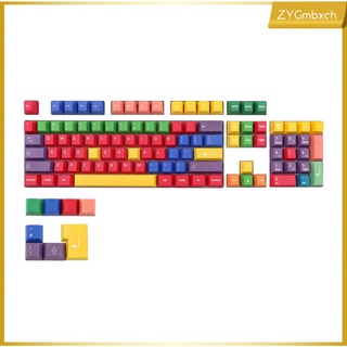 112-Key Plastic Rainbow Keycaps Accessories for Cherry MX 68 72 87 Keys