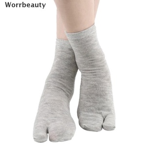 worrbeauty 2 pares estilo japonés tabi toe calcetines de algodón hombres mujeres de fibra de bambú calcetines cl