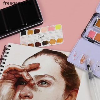 [freegangsha] 12 colores caja de lata sólida acuarela piel color de agua pintura para retratos dibujo grdr