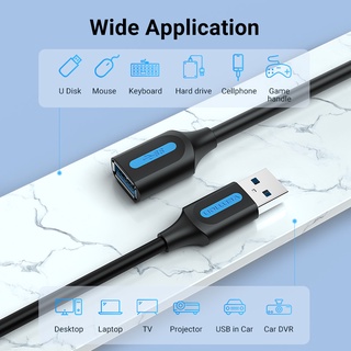 Vention USB Cable de extensión USB para PC portátil Smart-TV PS4 Xbox SSD macho a hembra Cable de datos extensor (1)