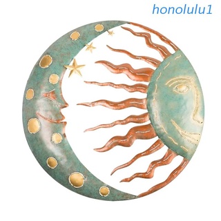 honolulu1 Wall Mount for Indoor Outdoor Home Wall House Decor Wall Sculptures Metal Wrought Iron Sun And Moon Hand Crafts