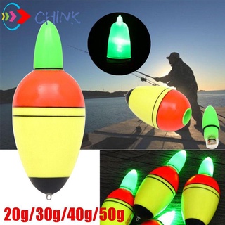 Chink 20g/30g/40g/50g de alta calidad pesca noche flotador plástico Bobber bola Boia 2 botones celdas portátil electrónica palo de luz Eva espuma
