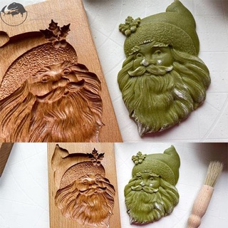 Plantillas de madera talladas para hornear galletas de Santa Claus plantillas de cara de Santa Claus suministros de cocina para hornear galletas de Chocolate