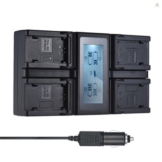 Funygame-andoer NP-FZ100 - cargador de batería LCD de 4 canales para A7III A9 A7RIII A7SIII con cargador de coche DC
