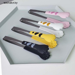 Wendcrzy Cat Paw Shape Food Tongs Cute Cartoon Meal Tongs Stainless Steel Barbecue Tongs CL